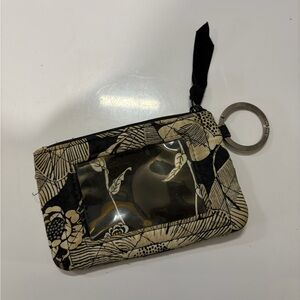 Vera Bradley Black and Cream Floral ID Holder
